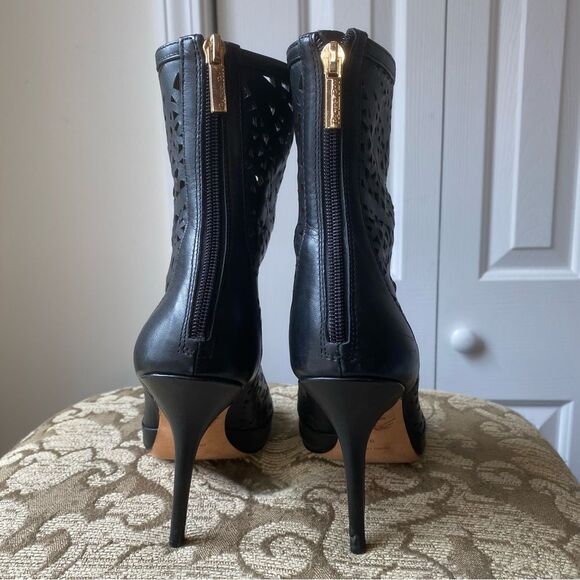Rachel Roy Leather Laser Cut Peep Toe Ankle Bootie sz 8 - Picture 5 of 9